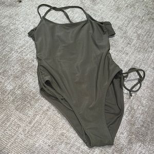 Strap Navy Green bathing suit